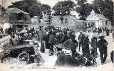 CPA 29 BREST LE MARCHE AUX PUCES (BELLE CPA ANIMEE