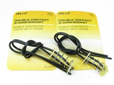 (2) Universal Double Contact Taillight Bulb Socket 2-Wire Pigtails For 1157 Bulb