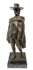Clint Eastwood Man with No Name Bronze Western Cowboy Statue Sculpture 14"