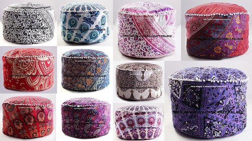 Housse pouf ottoman rond - de,