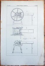 1830s French Agriculture Print: 'Hache-Paille A Tambour - CCXI'