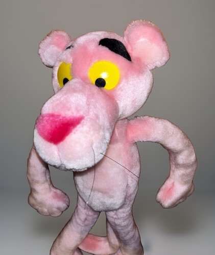 Doudou panthere rose port - rose,