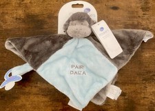 Noukie’s doudou plat singe gris bleu « Pairi Daiza » Attache tétine Neuf 3 dispo