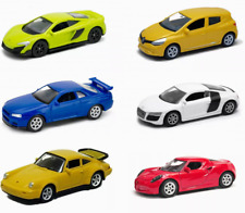 Lot de 6 voitures Miniatures Audi Porsche Nissan Renault 1/64 7cm Jouet WELS01