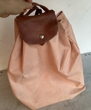 Vintage LONGCHAMP Le Pliage Sac A Dos Pink Nylon Backpack Made In France