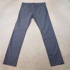 Hugo Boss Mens Trousers 33x32 Grey Blue Delaware Slim Dress Pants Jeans W33 L32
