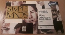 ticket billet place de concert simple minds Paris Bercy 1985