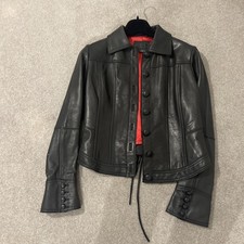 Chine collection Vintage Designer Leather Ladies Jacket Size 2 M