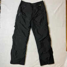 KANUK Men's Black Nylon Snow Ski Pants Winter Outdoor Insulated Zippers