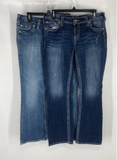 Silver Jeans Co. Womens Blue Aiko Denim Bootcut Jeans Size 32X33 32X32 Lot Of 2