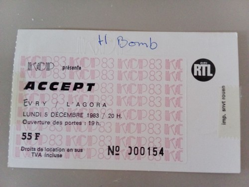 Accept billet concert - de, Évry