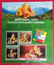 1976 Swiss Cheese Specialist Press Advertisement SWITZERLAND & EVIAN Misty