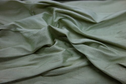 Soie sauvage celadon - soie,