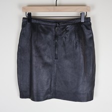 Vintage Pelle Studio Wilsons Black Leather Mini Skirt Women's Size 10