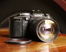 Konica FS-1 35mm Film Camera w/ 28-80mm zoom lens...tested, working...