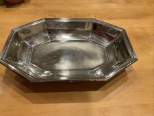 Jean Couzon Stainless Steel Octagonal Oval Tray Made in France 13in X 9in X 2”