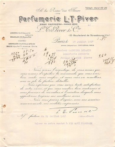 1917 parfumerie piver - 1917,