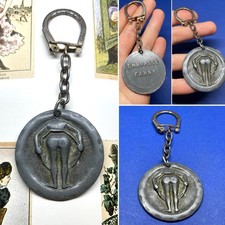Antique Very Rare Keychain FANNY Petanque Lucky Door Kiss Fanny