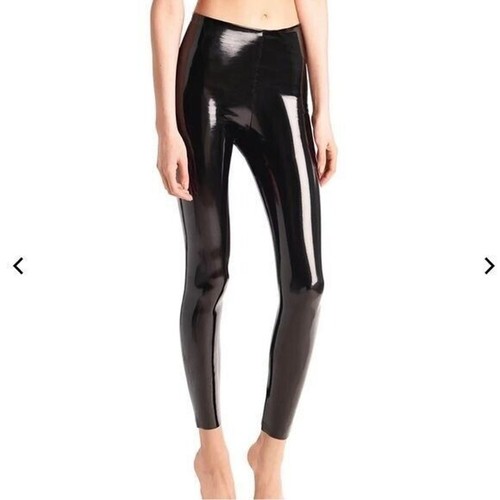 Legging cuir verni noir - legging,