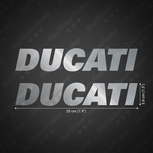 Stickers ducati cm argent - 2,