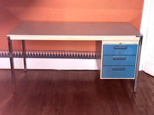 Bureau caisson métal Bleu