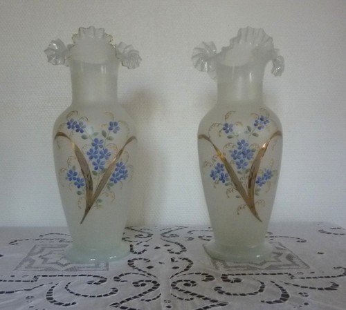 Paire vases opaline - paire,