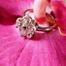 Bague Fleur  Argent Rhodié
