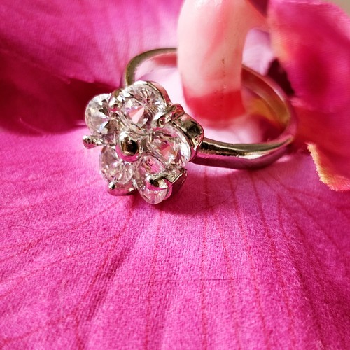 Bague fleur argent rhodié - bague,