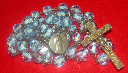 Ancien chapelet grains cristal - chapelet,