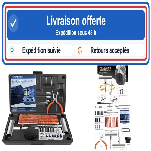 Kit réparation pneu voiture - réparation,