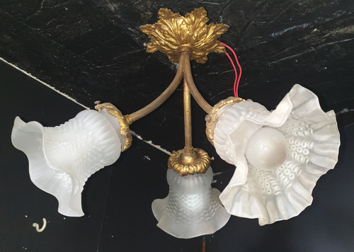 Ancien lustre laiton et - laiton,