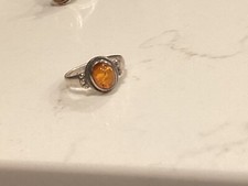 bague ambre et argent sterling 925