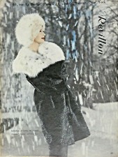 1957 PRESS AD REVILLON ASTRAKAN AND RUSSIAN LYNX FURS