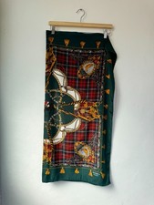 Hermès Unisex Green Equestrian Print Scarf 100% Silk Pre Owned