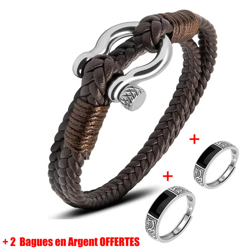 Bracelet cuir tressé lanière - bracelet,