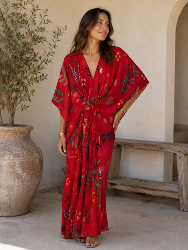 Kaftan maxi bohème - bohème, fleur