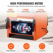VEVOR Cintreuse De Barres Armature Électrique 1700 W Angle Pliage 0-180° 4-25 Mm