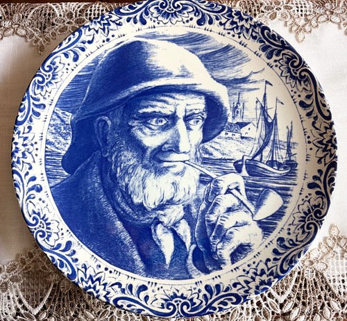 Vintage blue white - blue, delft