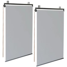 Lot de 2 stores enrouleurs L.124 x H. 225 CM pour pergola gris clair