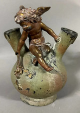 Rare vase putti angelot signé