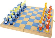 6084 Wooden "Knights" Chess Set Travel Game with 32 Pieces Knight...