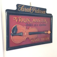Tableau Country Corner en bois "Maitre Violon" Vintage