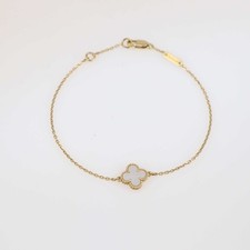 Van Cleef & Arpels 18K Yellow Gold Mother Of Pearl Sweet Alhambra Bracelet