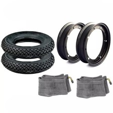 Ensemble Complet 2 Roues 2 Pneus Et Chambres À Air 300.10 Pour Vespa Vintage