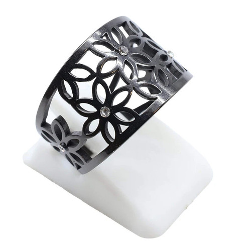 Bague inox noire - inox,