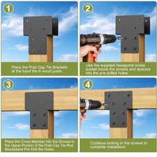 Kit de support de connecteur de pergola robuste en acier avec kit d'installation