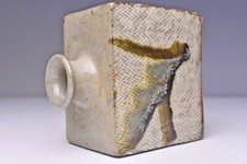 Vintage Shimaoka Tatsuzo Inlay Flat Pot 103mm 66mm 117mm Size Very Rare