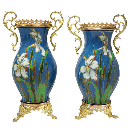 Pair art nouveau ceramic - pair,