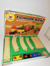 VINTAGE EICHHORN BAHN WOODEN TRAIN BOX LOCOMOTIVE AND BOXED CAR