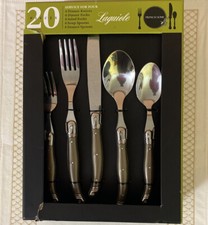 Laguiole French Home Flatware Set of 16 Pcs Antique Brown Handle  New “Other “ @